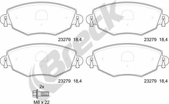 Breck 23279 00 701 10 - Brake Pad Set, disc brake autospares.lv