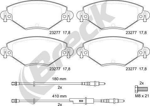 Breck 23277 00 701 10 - Brake Pad Set, disc brake autospares.lv