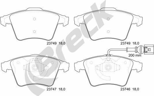 Breck 23746 00 703 10 - Brake Pad Set, disc brake autospares.lv