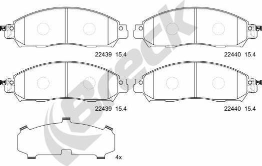 Breck 22439 00 651 00 - Brake Pad Set, disc brake autospares.lv