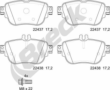 Breck 22437 00 702 00 - Brake Pad Set, disc brake autospares.lv