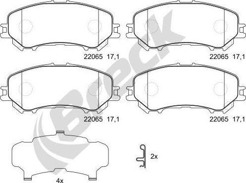 Breck 22065 00 701 00 - Brake Pad Set, disc brake autospares.lv