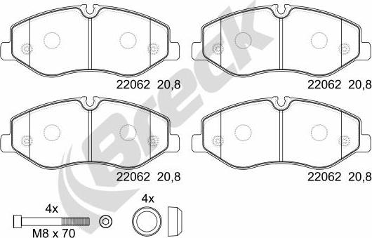 Breck 22062 00 703 00 - Brake Pad Set, disc brake autospares.lv