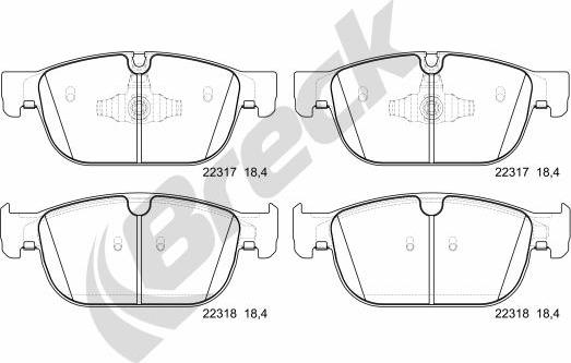 Breck 22317 00 553 00 - Brake Pad Set, disc brake autospares.lv