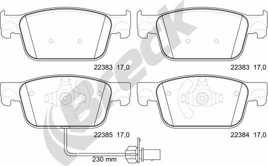 Breck 22383 00 551 00 - Brake Pad Set, disc brake autospares.lv