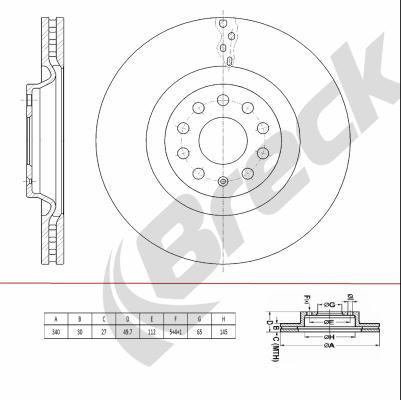 Breck BR 441 VH100 - Brake Disc autospares.lv