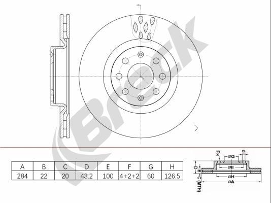 Breck BR 448 VA100 - Brake Disc autospares.lv