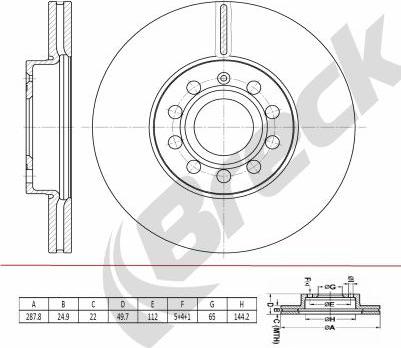 Breck BR 447 VH100 - Brake Disc autospares.lv