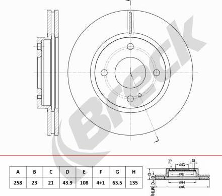 Breck BR 455 VA100 - Brake Disc autospares.lv