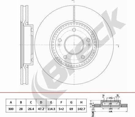 Breck BR 451 VA100 - Brake Disc autospares.lv