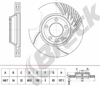 Breck BR 409 VH100 - Brake Disc autospares.lv