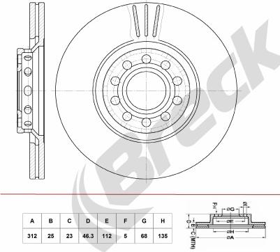 Breck BR 404 VA100 - Brake Disc autospares.lv