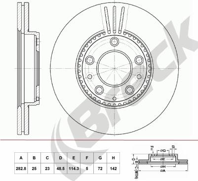 Breck BR 403 VA100 - Brake Disc autospares.lv