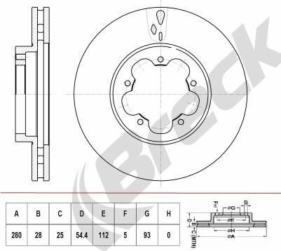 Breck BR 407 VA100 - Brake Disc autospares.lv