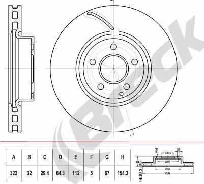 Breck BR 419 VH100 - Brake Disc autospares.lv