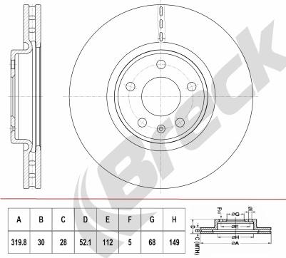 Breck BR 414 VH100 - Brake Disc autospares.lv