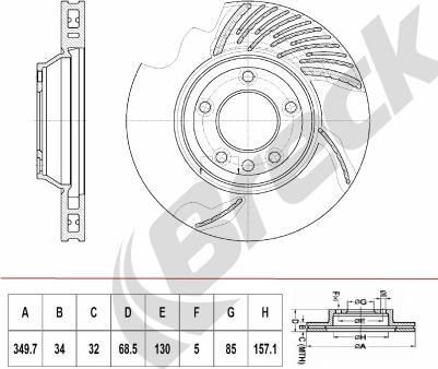 Breck BR 410 VH100 - Brake Disc autospares.lv