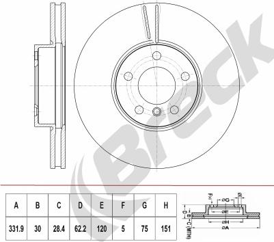 Breck BR 411 VH100 - Brake Disc autospares.lv