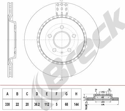 Breck BR 413 VH100 - Brake Disc autospares.lv