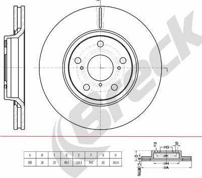 Breck BR 439 VA100 - Brake Disc autospares.lv