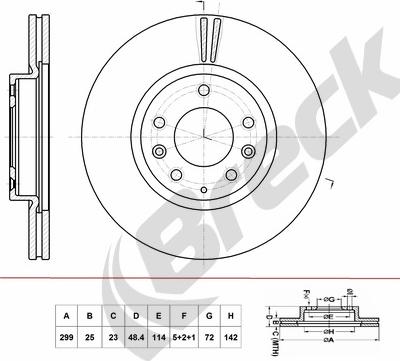 Breck BR 434 VA100 - Brake Disc autospares.lv