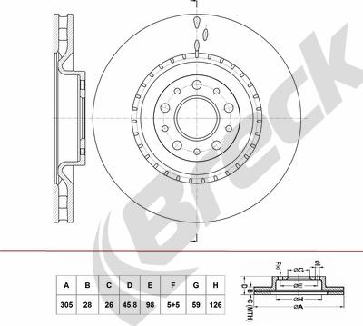 Breck BR 435 VA100 - Brake Disc autospares.lv