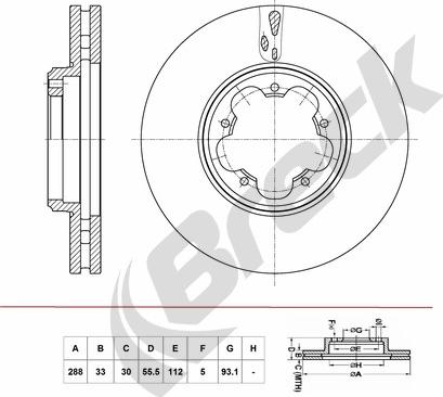 Breck BR 432 VA100 - Brake Disc autospares.lv