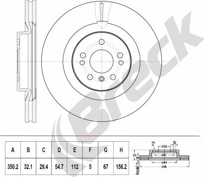 Breck BR 425 VH100 - Brake Disc autospares.lv