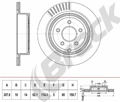 Breck BR 421 VH100 - Brake Disc autospares.lv