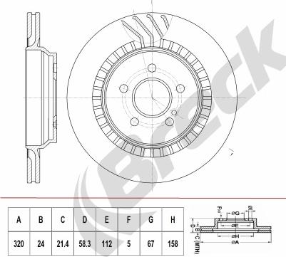 Breck BR 422 VH100 - Brake Disc autospares.lv