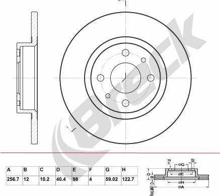 Breck BR 045 SA100 - Brake Disc autospares.lv