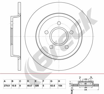 Breck BR 048 SA100 - Brake Disc autospares.lv