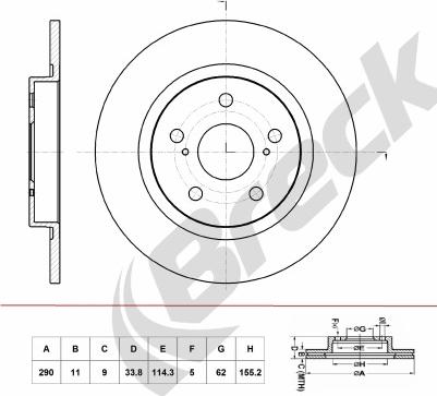 Breck BR 064 SA100 - Brake Disc autospares.lv