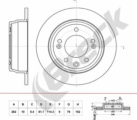 Breck BR 060 SA100 - Brake Disc autospares.lv