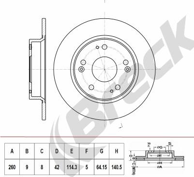 Breck BR 067 SA100 - Brake Disc autospares.lv