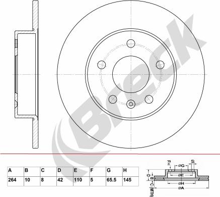 Breck BR 008 SA100 - Brake Disc autospares.lv