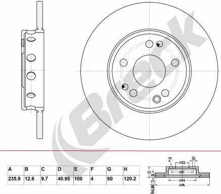 Breck BR 010 SA100 - Brake Disc autospares.lv