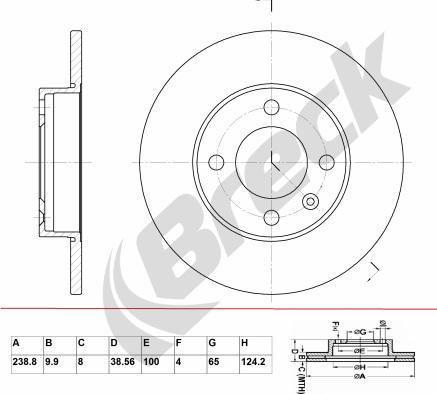 Breck BR 018 SA100 - Brake Disc autospares.lv