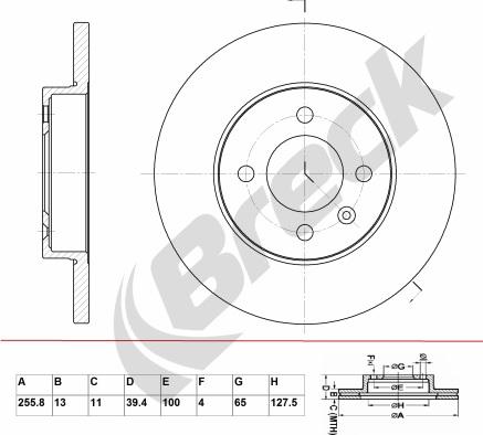 Breck BR 013 SA100 - Brake Disc autospares.lv