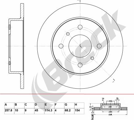 Breck BR 017 SA100 - Brake Disc autospares.lv