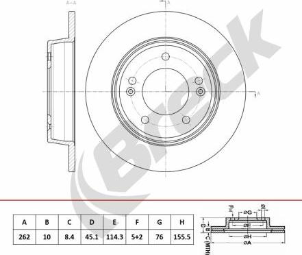 Breck BR 084 SA100 - Brake Disc autospares.lv