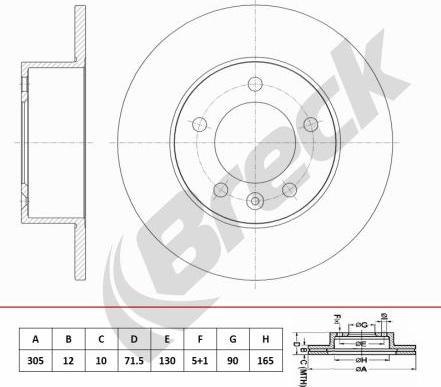 Breck BR 083 SA100 - Brake Disc autospares.lv