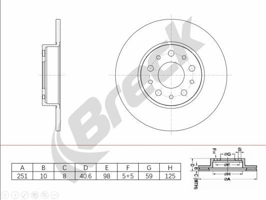 Breck BR 082 SA100 - Brake Disc autospares.lv