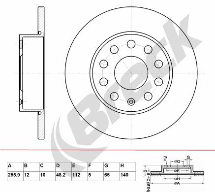 Breck BR 034 SA100 - Brake Disc autospares.lv