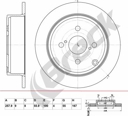 Breck BR 026 SA100 - Brake Disc autospares.lv