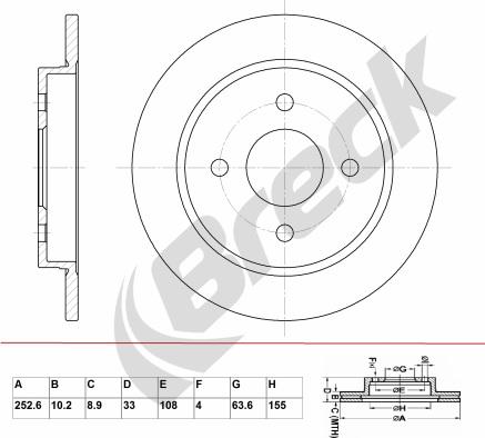 Breck BR 020 SA100 - Brake Disc autospares.lv