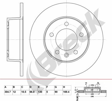 Breck BR 021 SA100 - Brake Disc autospares.lv