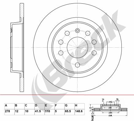 Breck BR 027 SA100 - Brake Disc autospares.lv