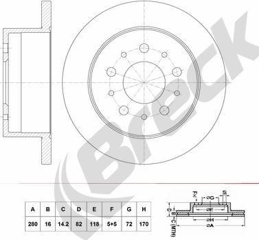 Breck BR 075 SA100 - Brake Disc autospares.lv