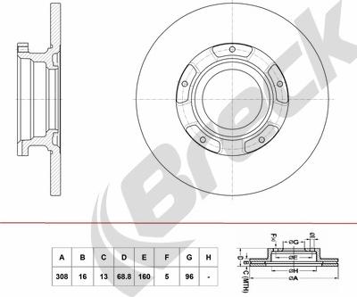 Breck BR 073 SA100 - Brake Disc autospares.lv